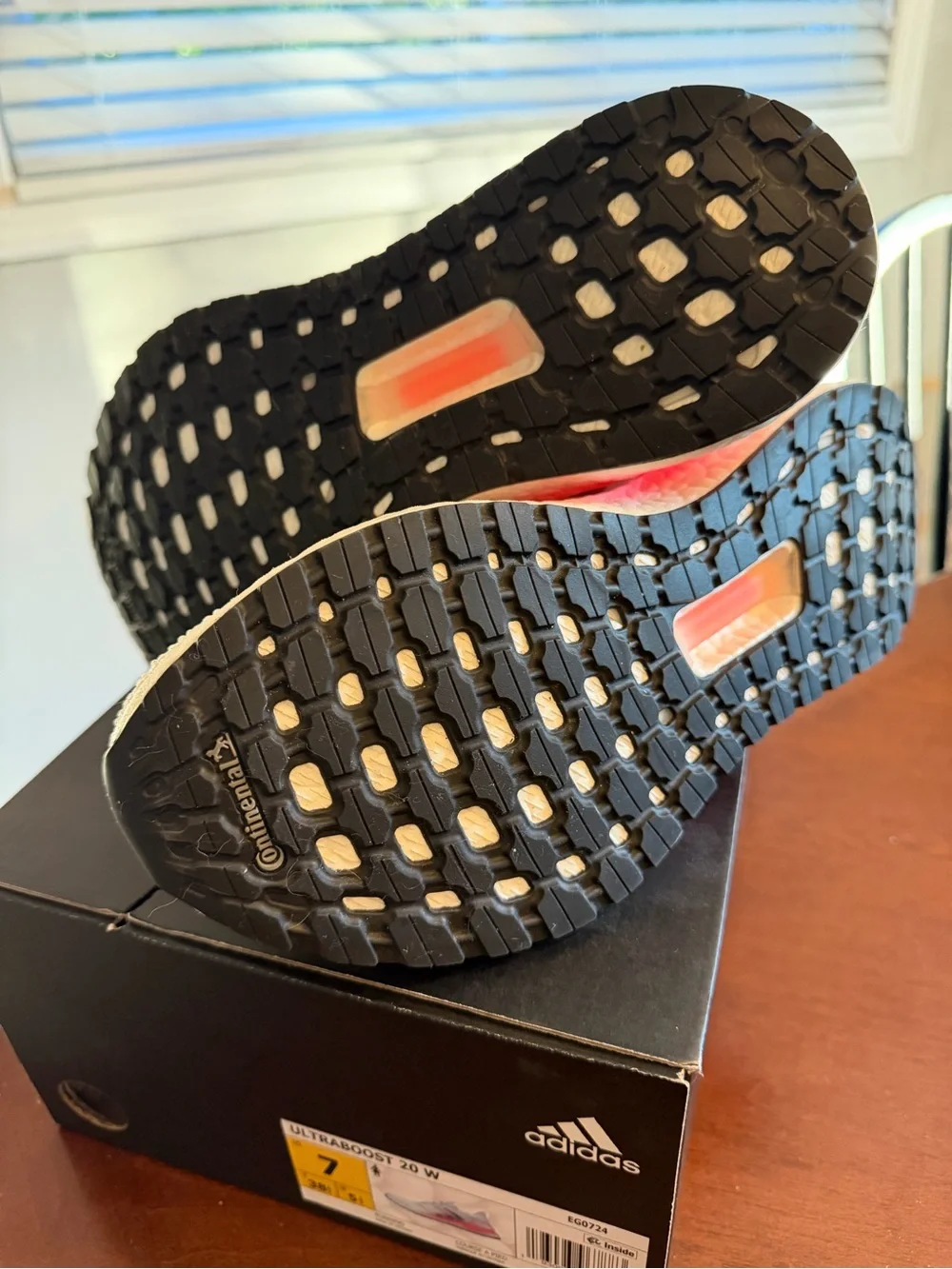 adidas White Running Sneakers with Pink Coral Accents